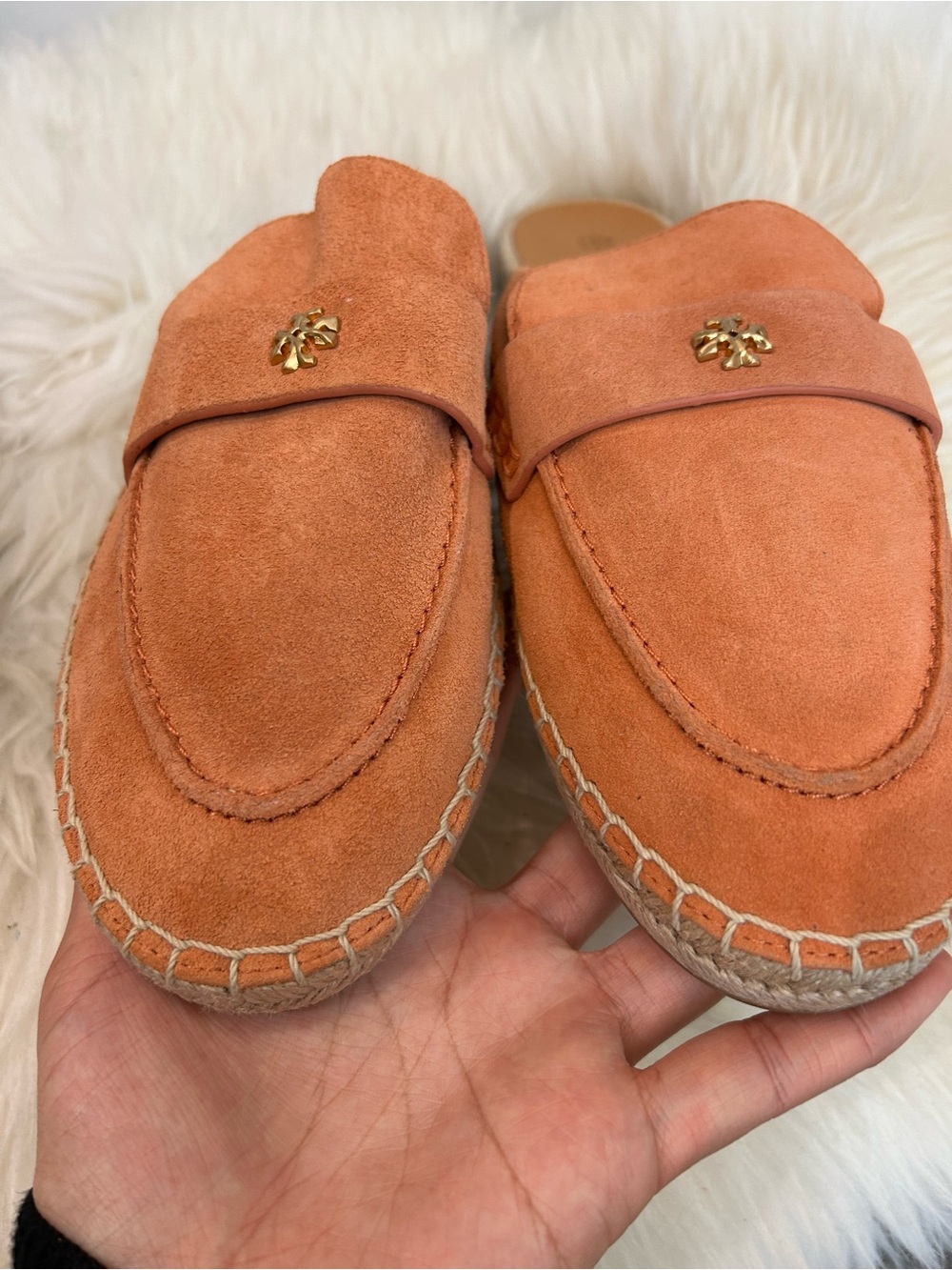 Tory Burch Suede Espadrille Mule in Burnt Orange size5.5&10.5 - Picture 6 of 9